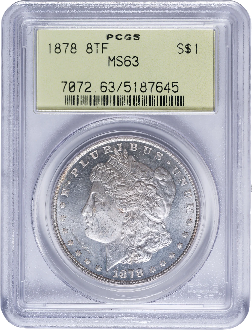 PCGS MS-63 1878 8TF Morgan Dollar