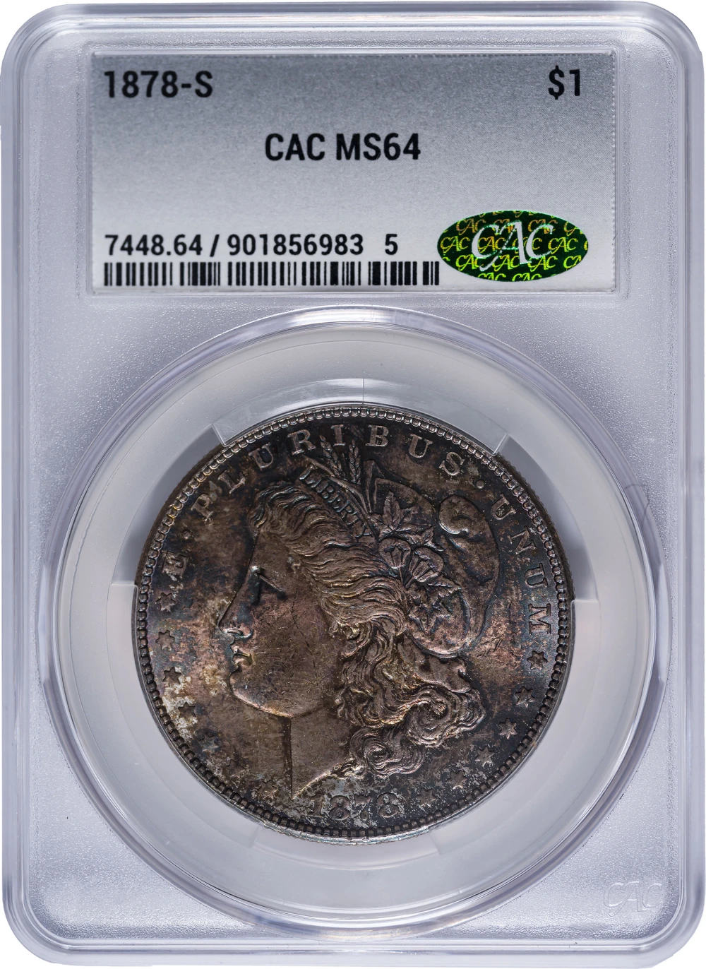 CACG MS-64 1878-S Morgan Dollar