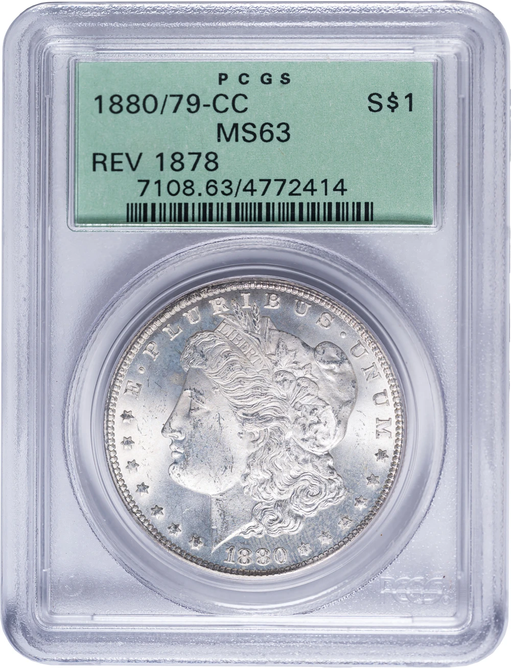 PCGS MS-63 1880/79-CC Morgan Dollar
