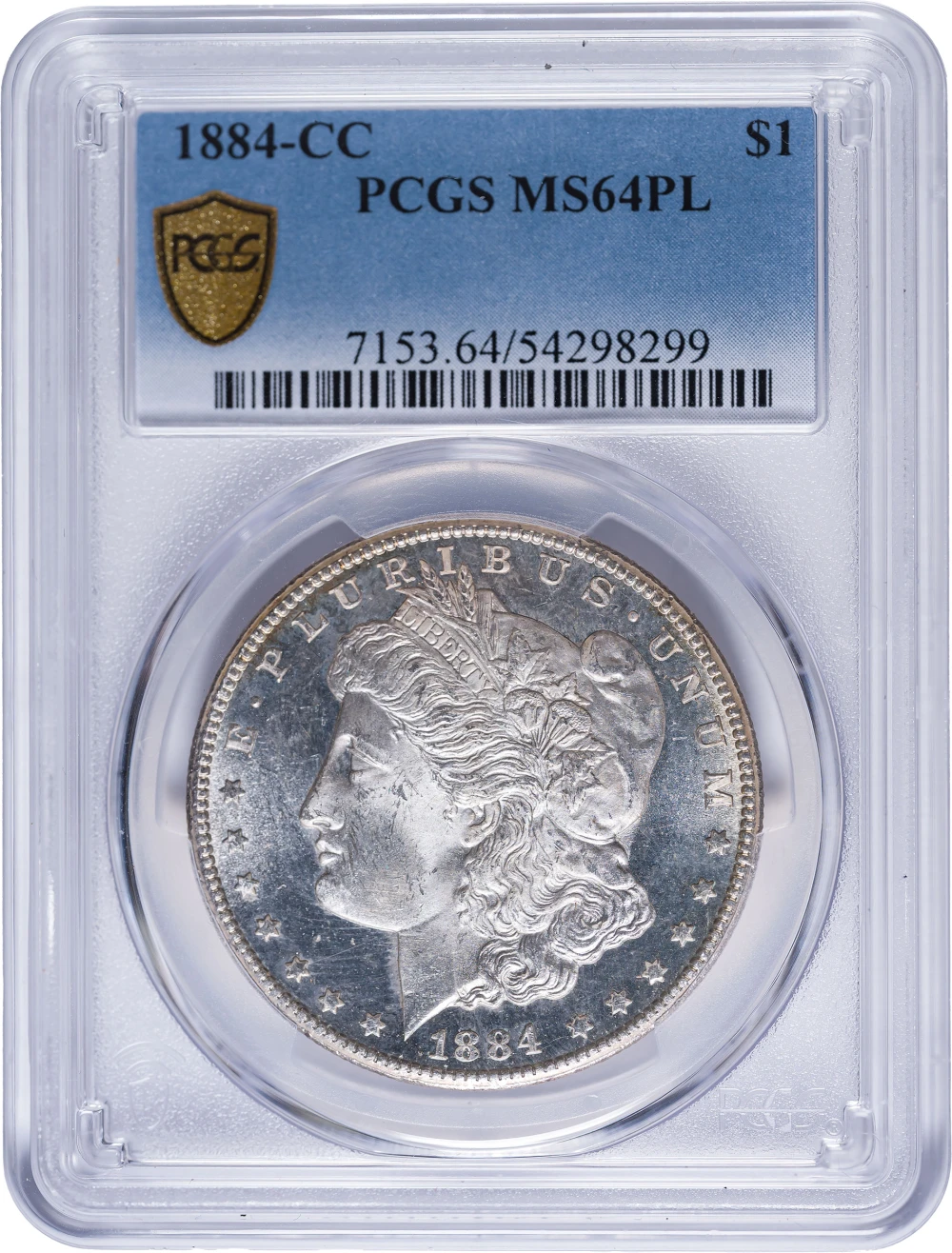PCGS MS-64 PL 1884-CC Morgan Dollar