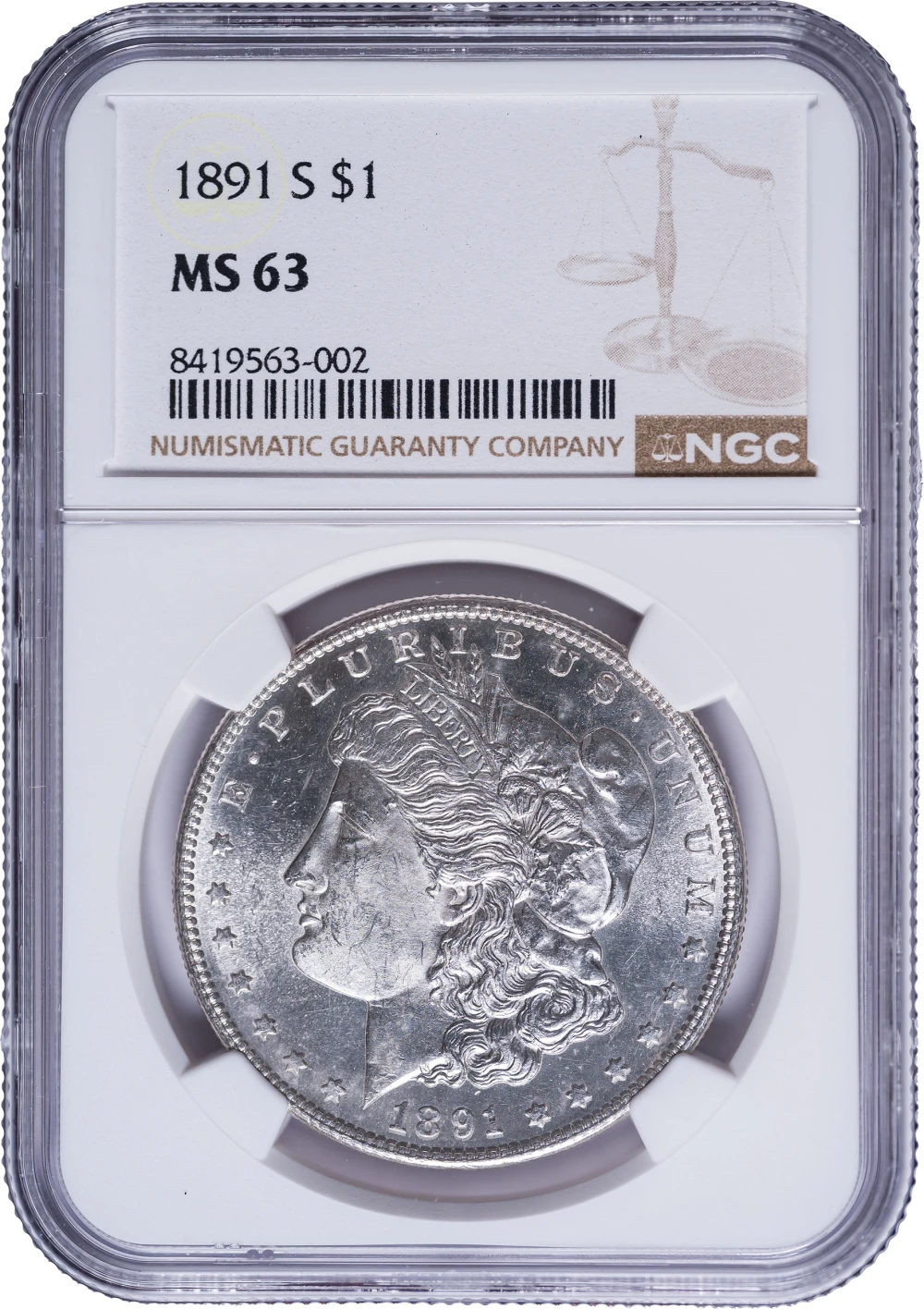 NGC MS-63 1891-S Morgan Dollar