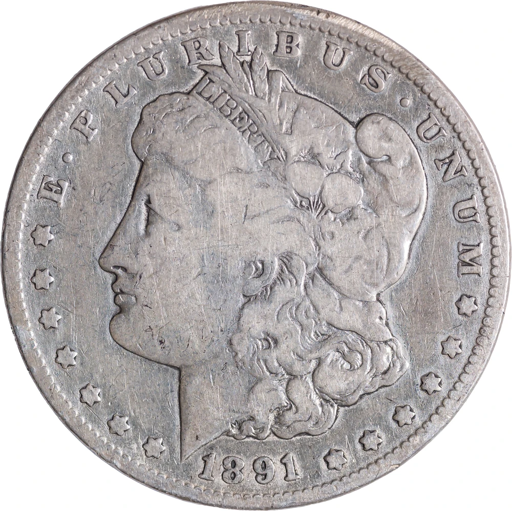 F-12 1891-CC Morgan Dollar