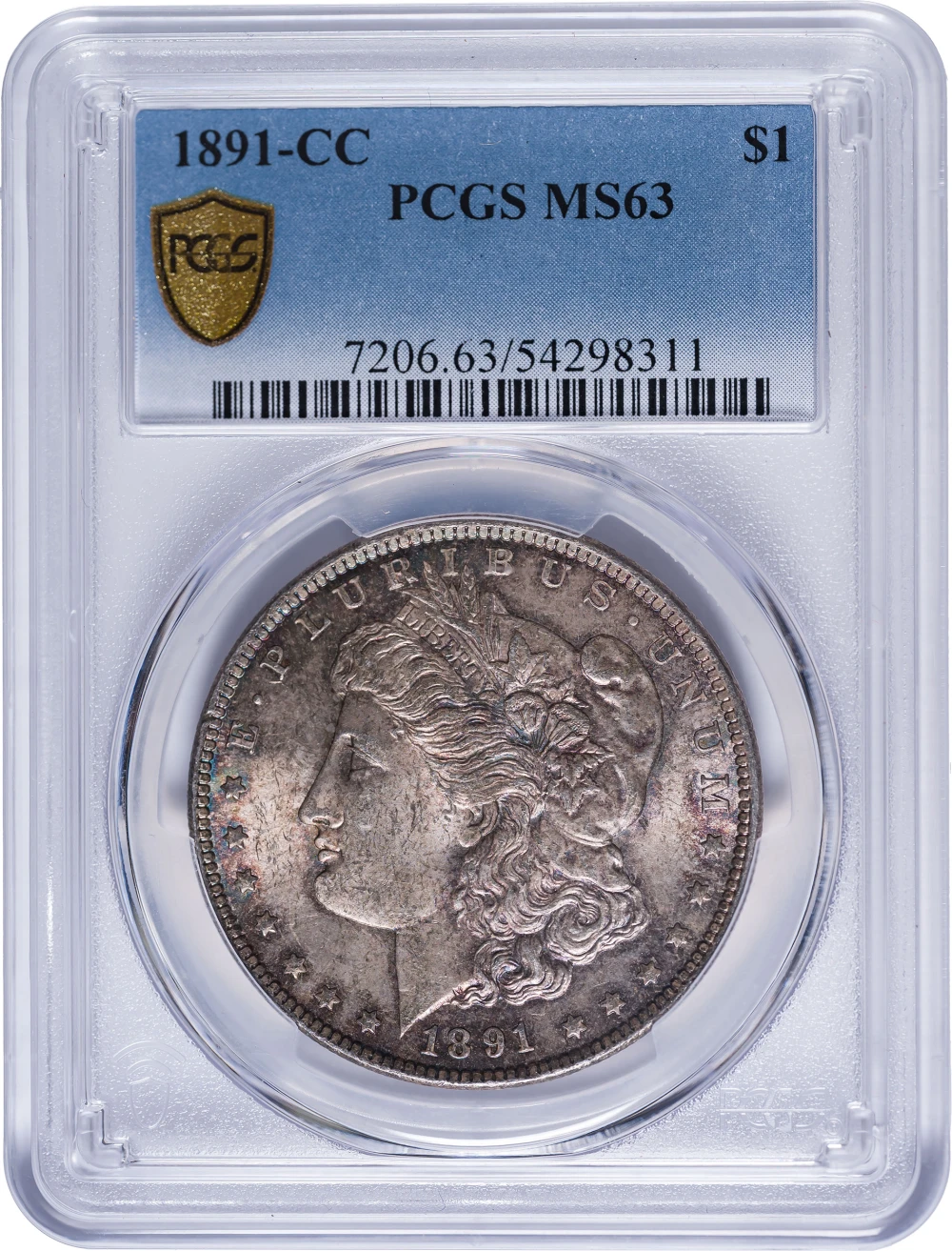 PCGS MS-63 1891-CC Morgan Dollar