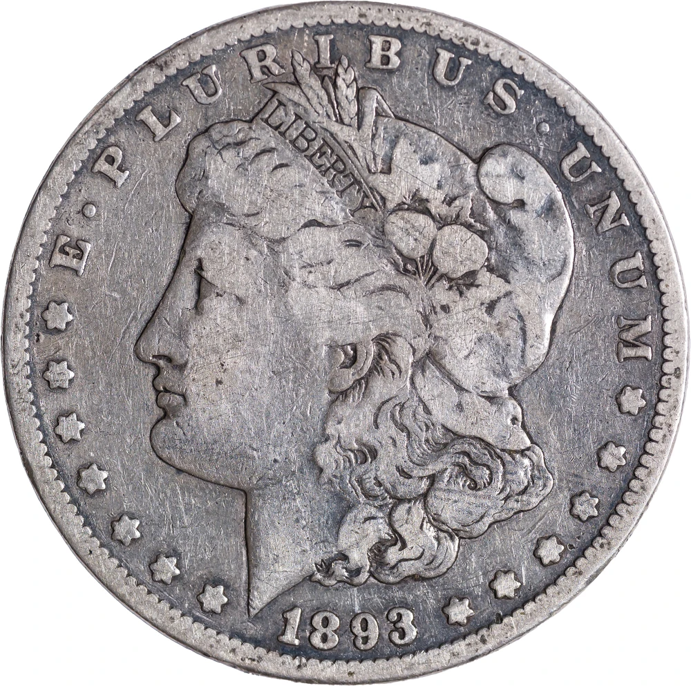 F-12 1893-CC Morgan Dollar
