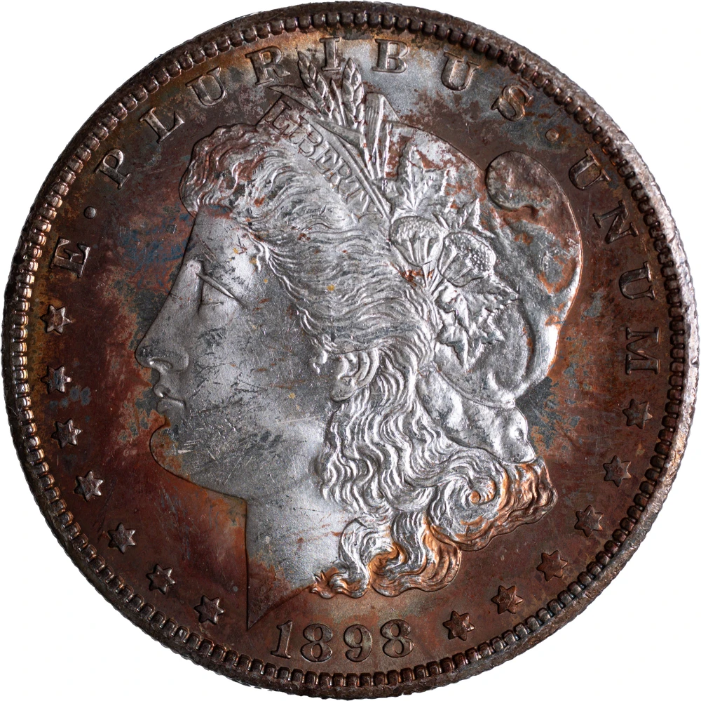 Choice BU-63 Toned 1898-O Morgan Dollar