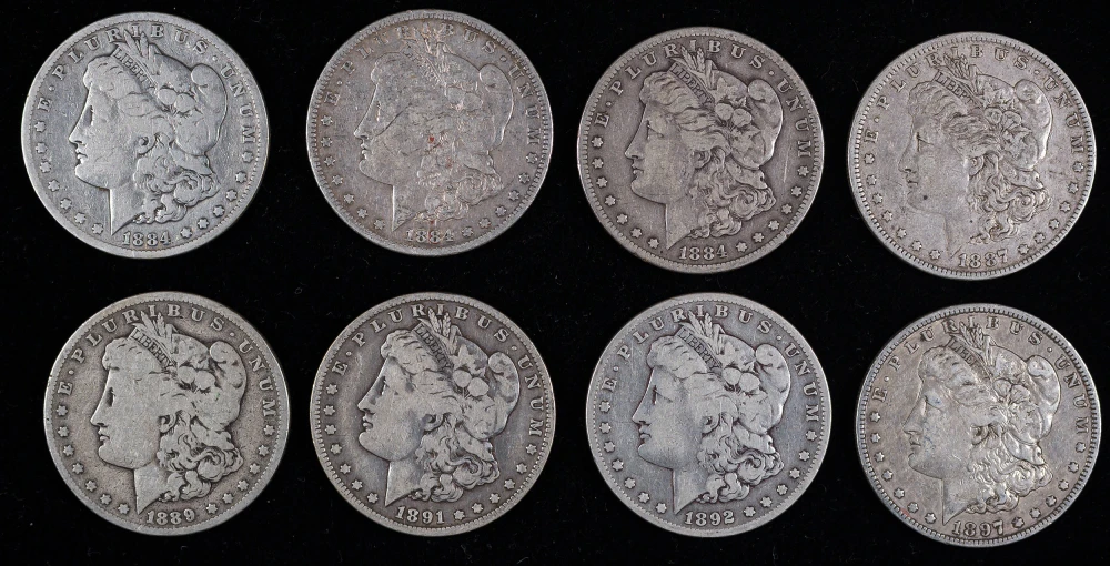 8 Piece Morgan Dollar Lot