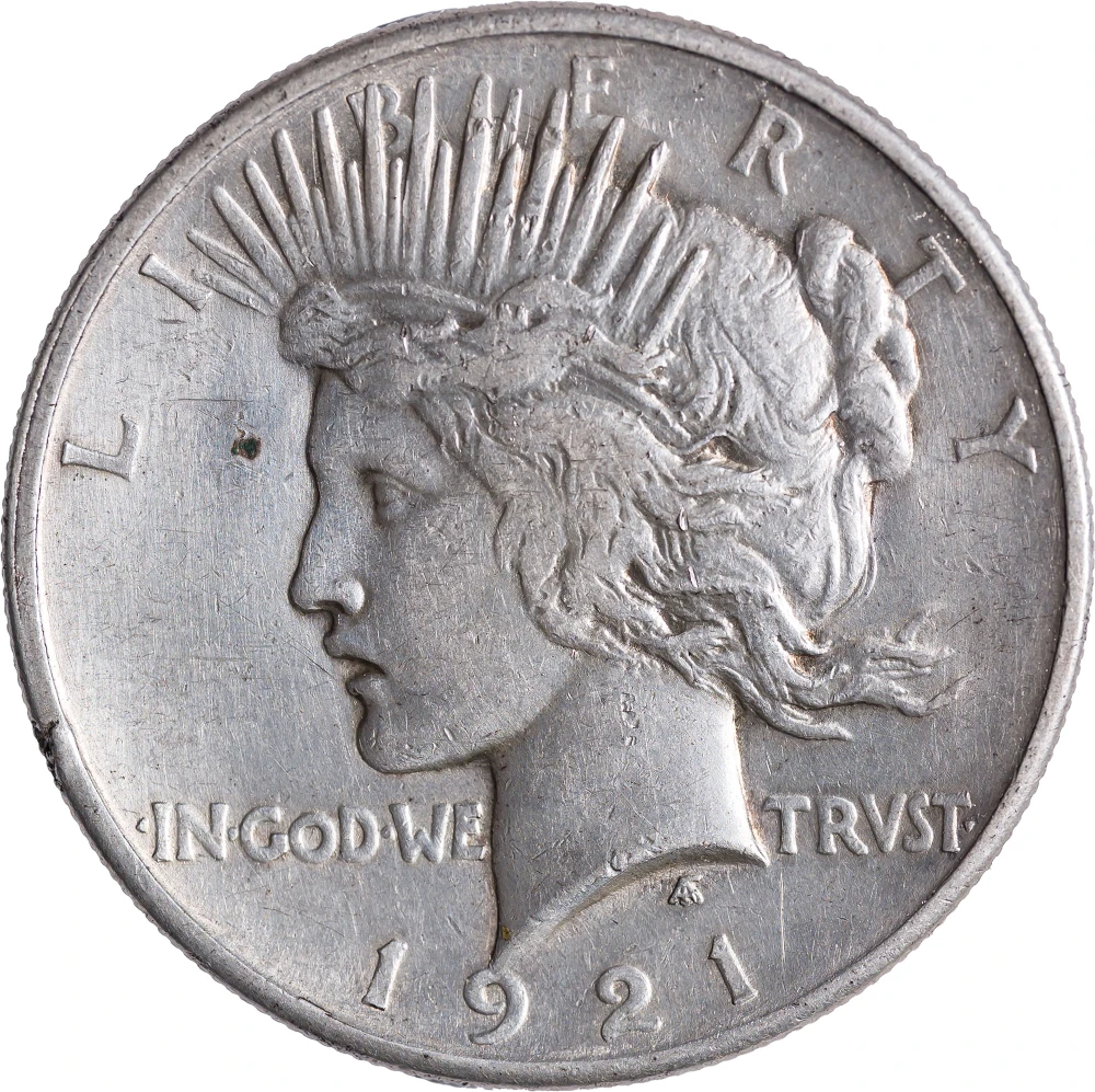 AU Details 1921 Peace Dollar