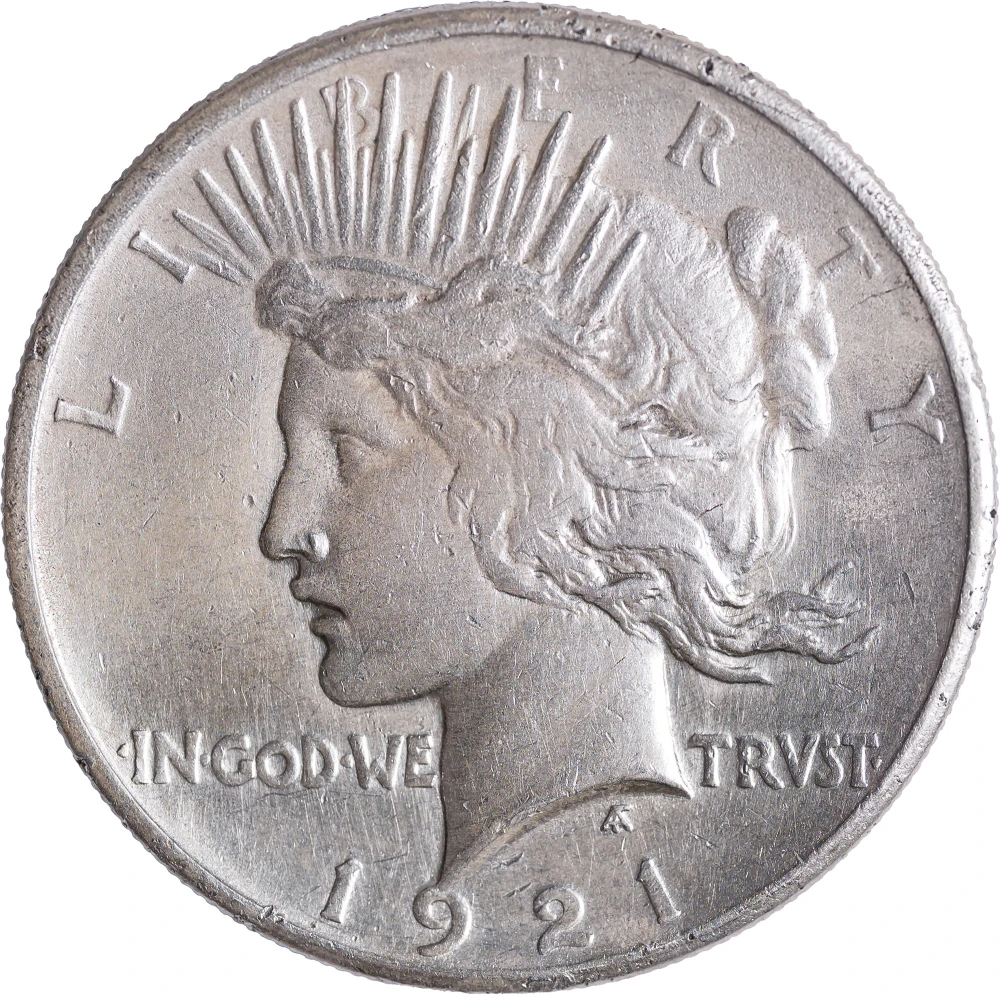 AU Details 1921 Peace Dollar