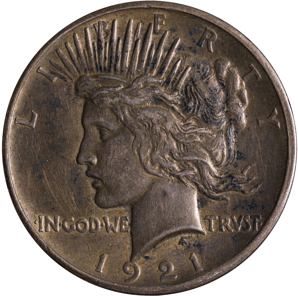 AU-50+ 1921 Peace Dollar
