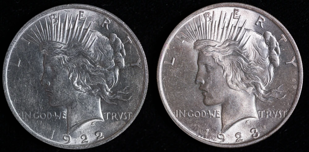 1922 & 1923 Peace Dollar Pair