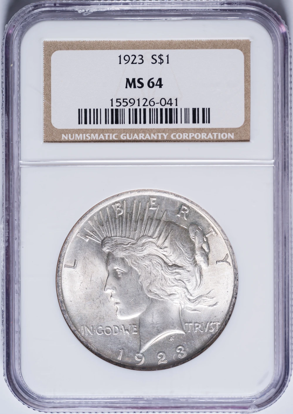 NGC MS-64 1923 Peace Dollar