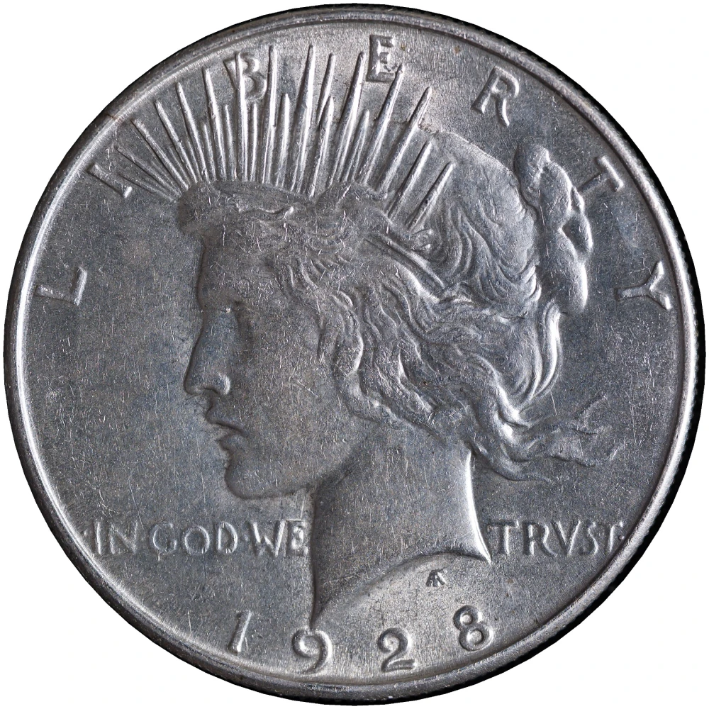 Borderline UNC-58 1928-S Peace Dollar