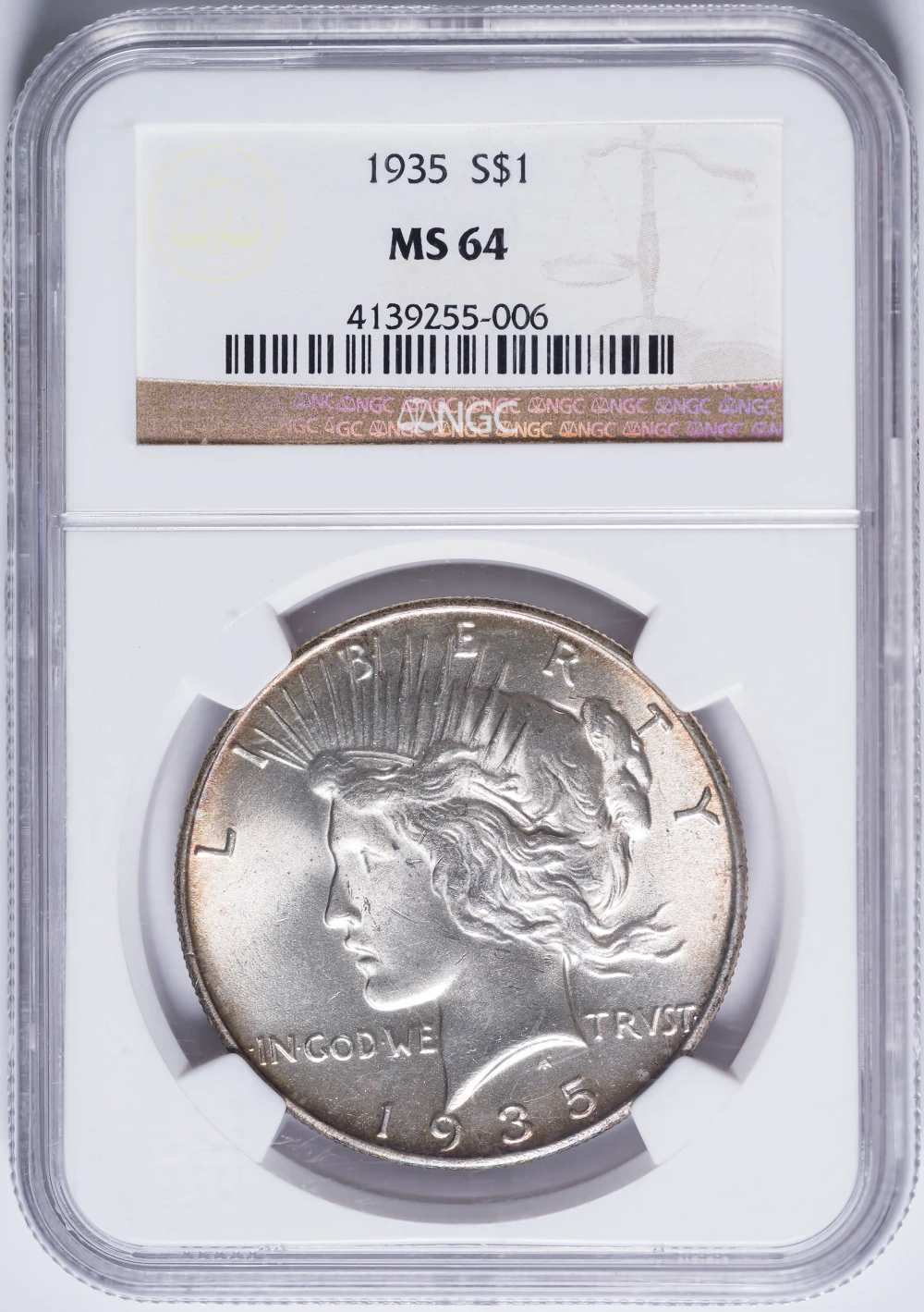 NGC MS-64 1935 Peace Dollar