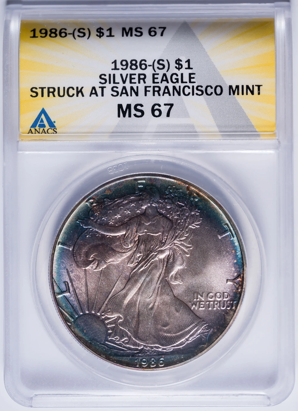 ANACS MS-67 1986 Silver Eagle