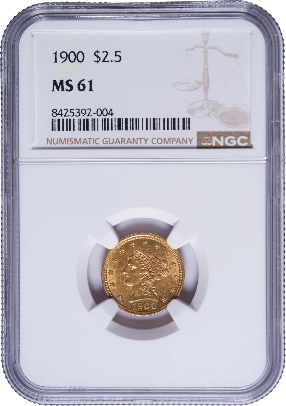 NGC MS-61 1900 $2.50 Gold Liberty
