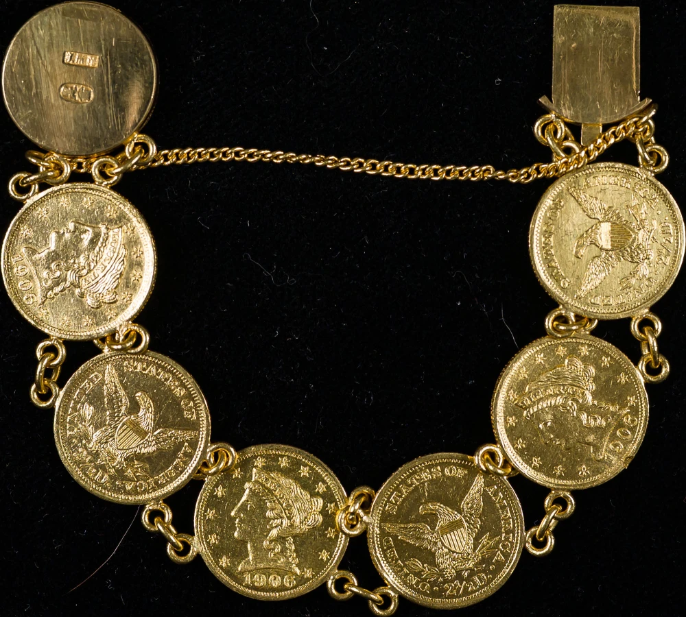 7 Coin Gold Bracelet