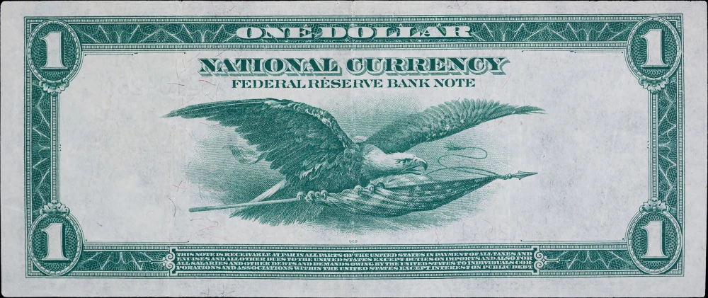EF/AU-45 1918 $1 Federal Reserve Note