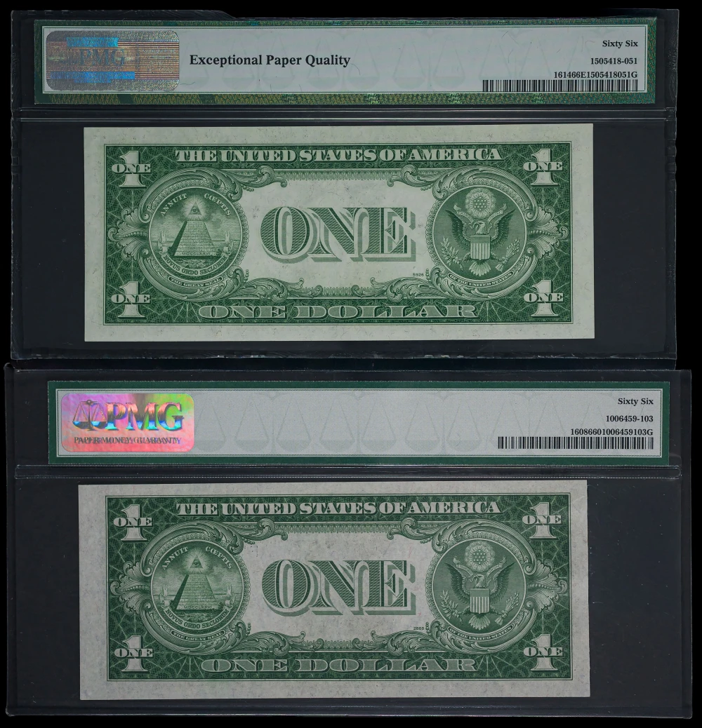 PMG Gem 1935A & 1935E $1 Silver Certificates