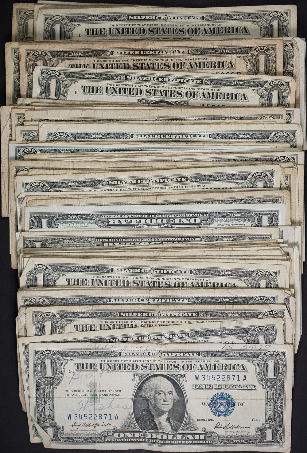 119 Pcs Mixed $1 Silver Certificates