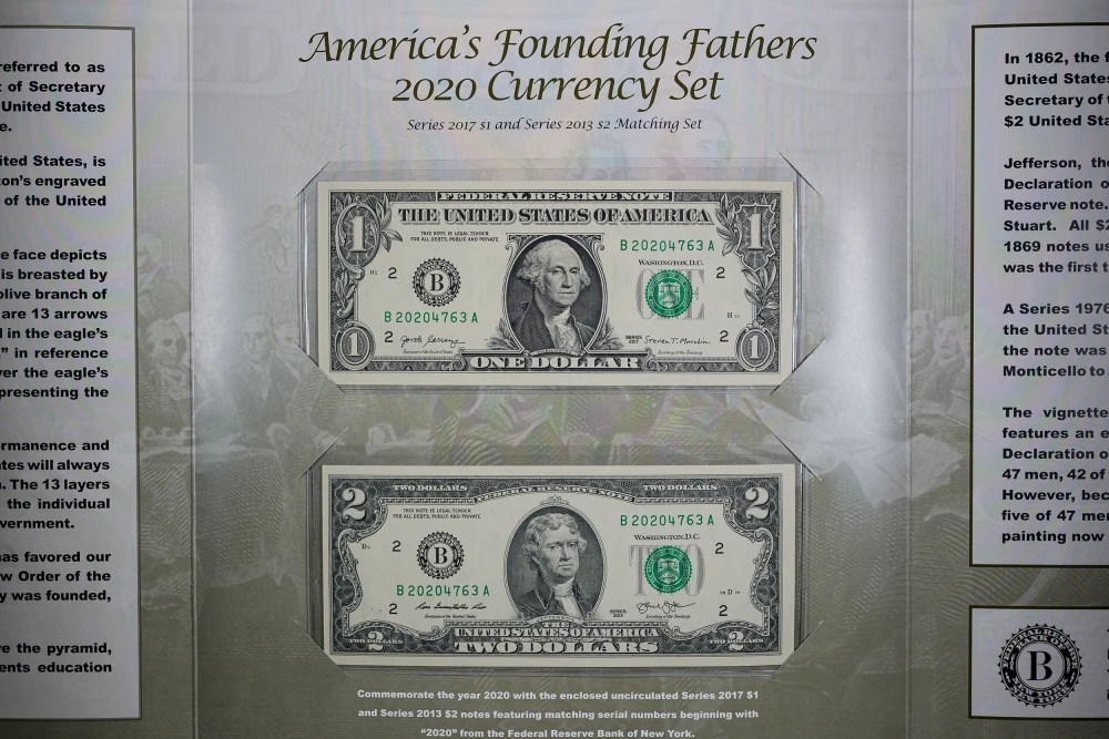 5 Pcs 2020 Founding Fathers Currency Sets