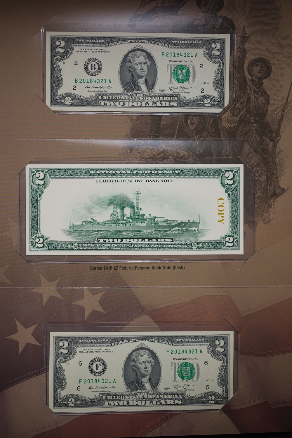 4 Pcs 100th Anniversary WWII $2 Currency Sets