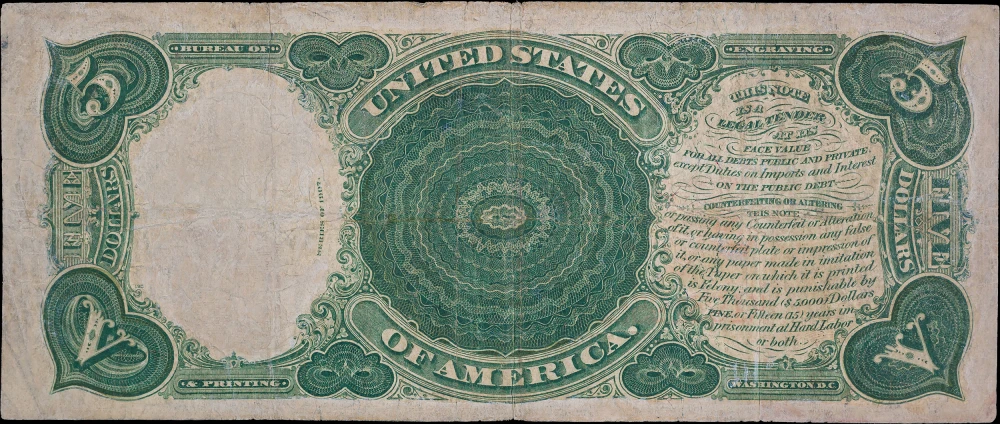 Fine 1907 Woodchopper $5 Note