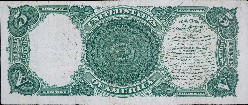 VF/EF 1907 Woodchopper $5 Note