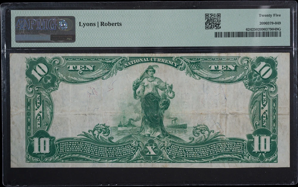 Vermont. PMG VF-25 1902 National Currency $10