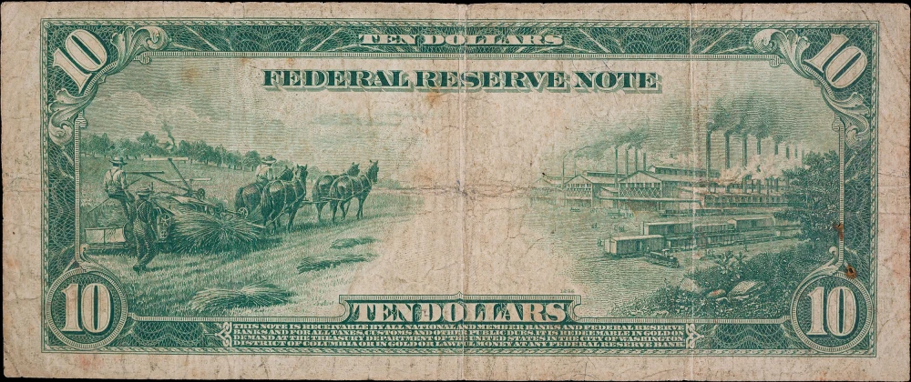 Fine 1914 $10 Federal Reserve Note