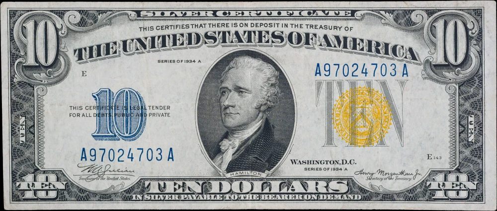 EF 1934A $10 N.Africa Federal Reserve Note