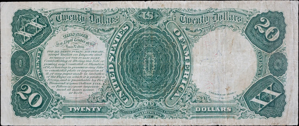 VF 1880 $20 United States Note