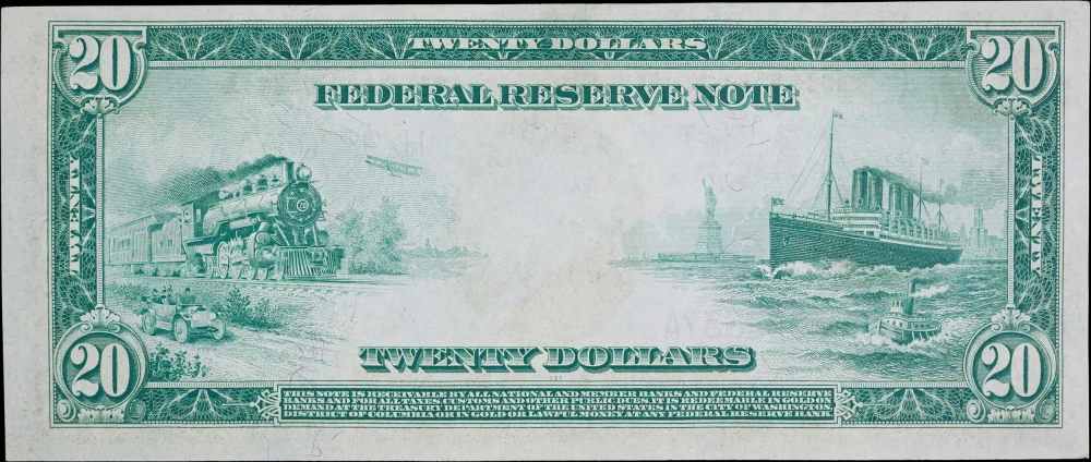 Borderline UNC 1914 $20 Federal Reserve Note