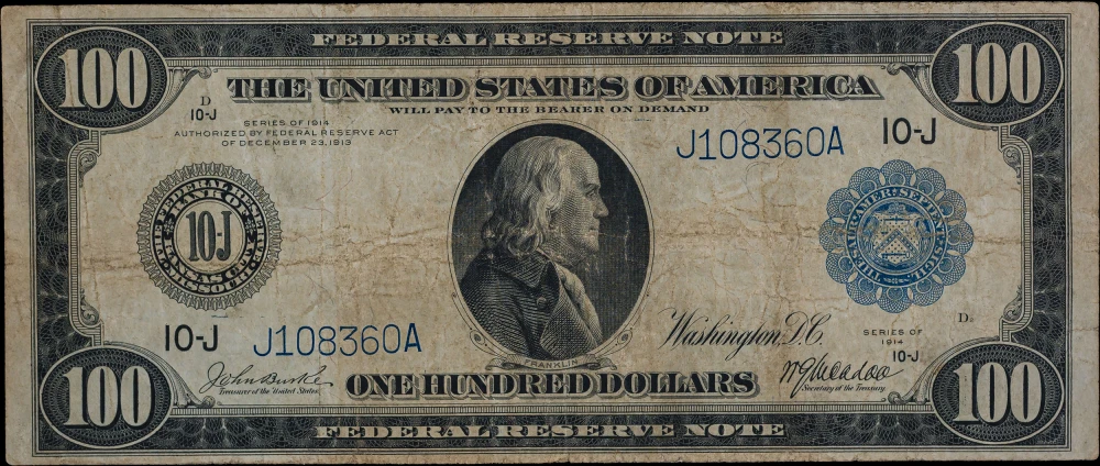 VF 1914 $100 Federal Reserve Note