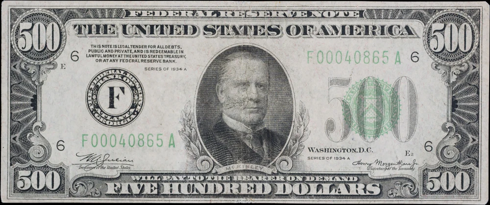 VF 1934A $500 Federal Reserve Note