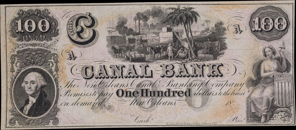 Choice UNC New Orleans Canal Bank $100 Obsolete