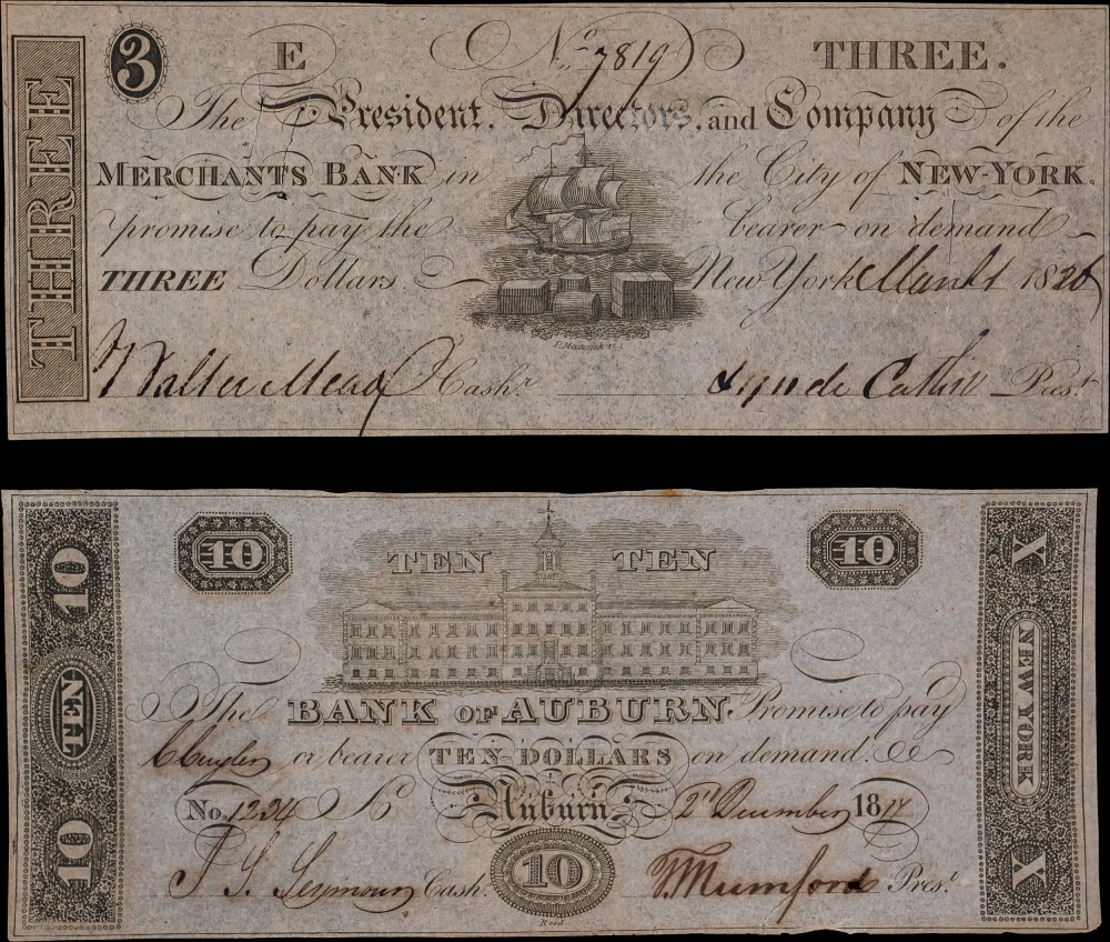 New York. Early Obsolete Note Pair