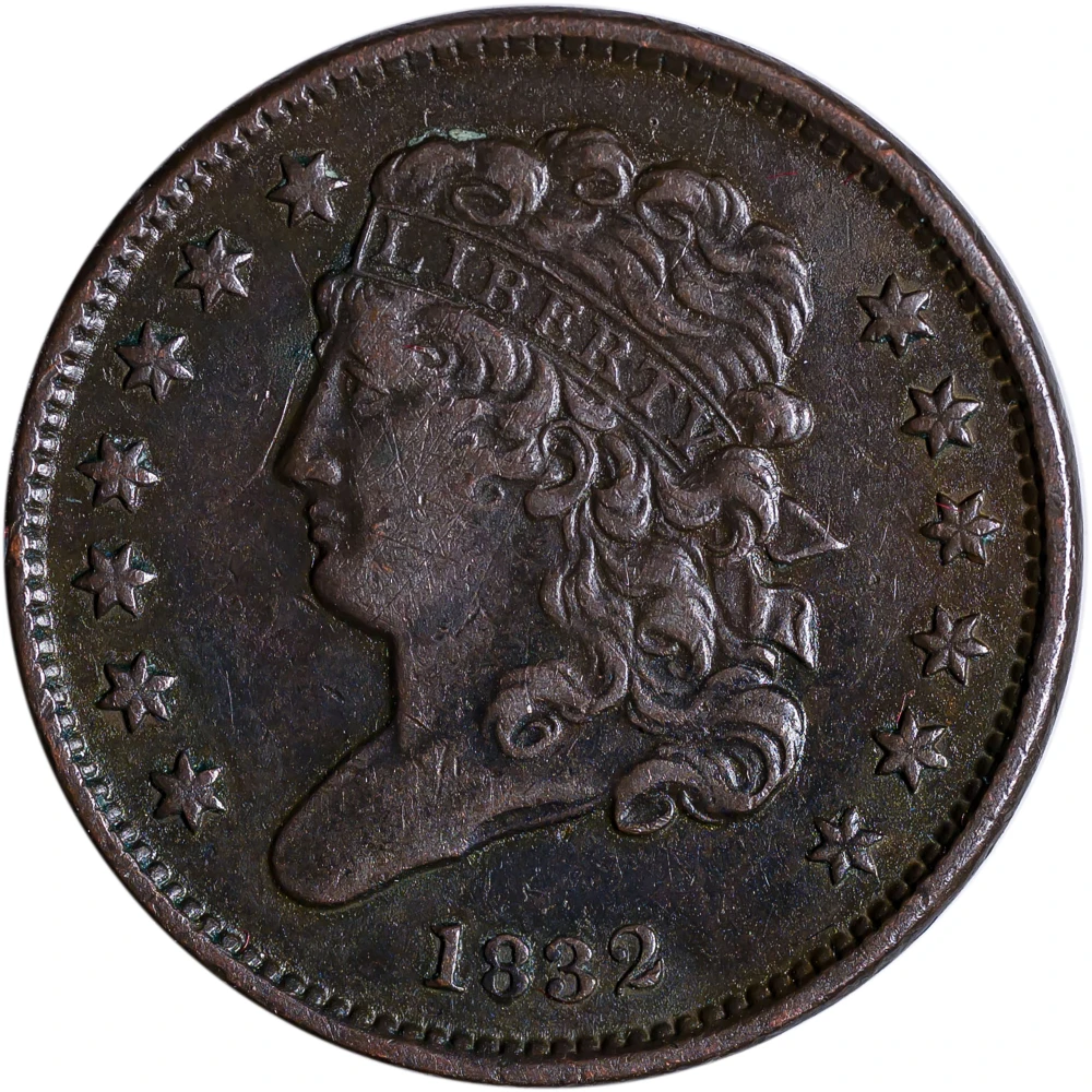 EF-40 1832 Half Cent