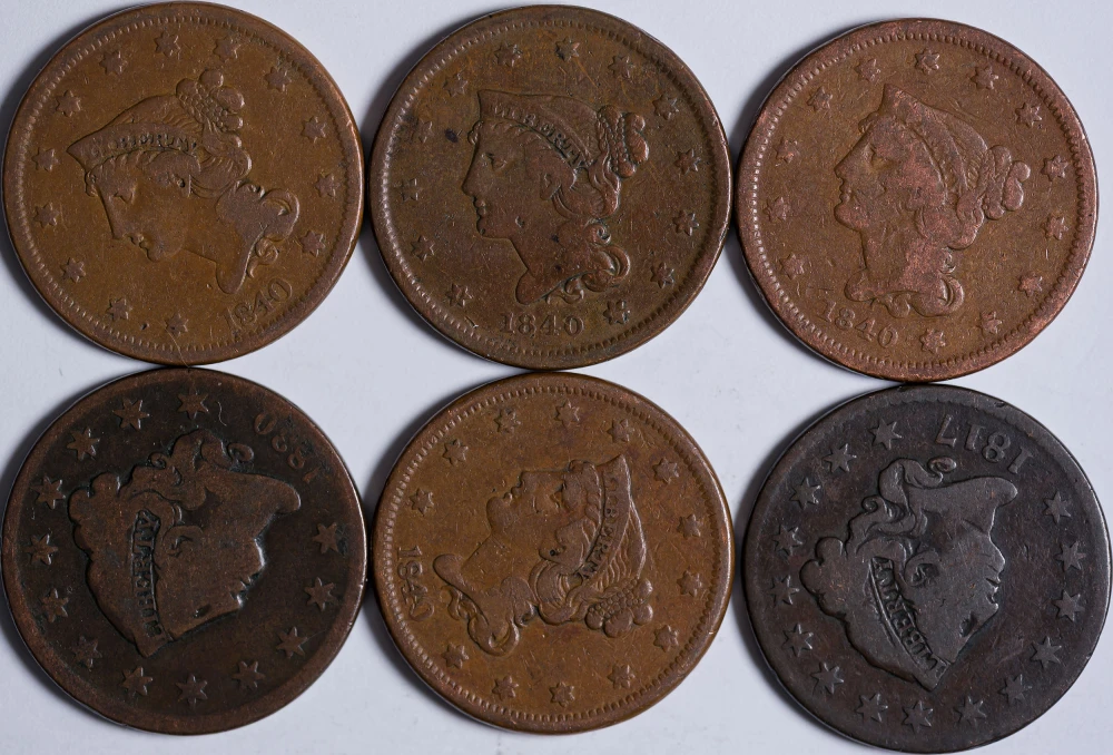 6 Piece Large Cent Lot