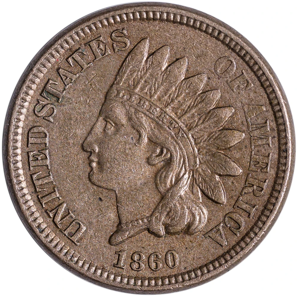AU-50 1860 Indian Cent