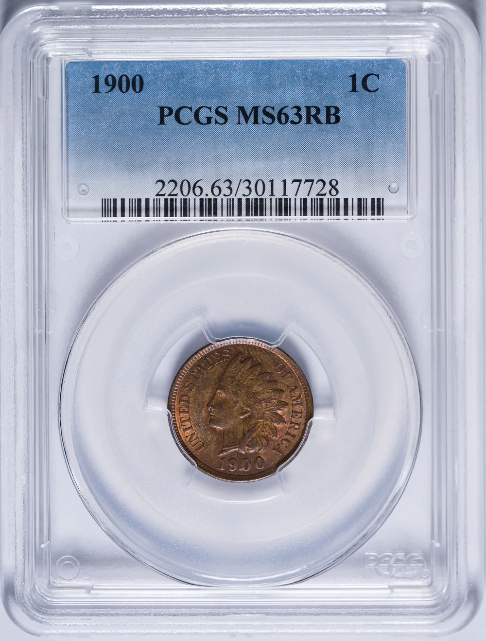 PCGS MS-63 RB 1900 Indian Cent