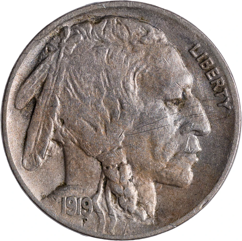 EF+ Details 1919-D Buffalo Nickels