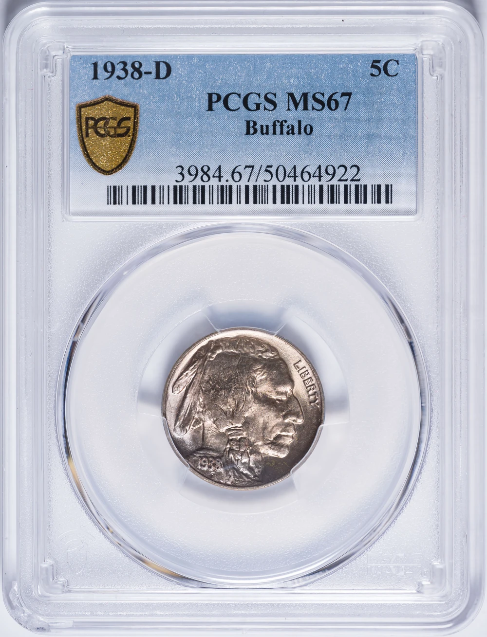 PCGS MS-67 1938-D Buffalo Nickel