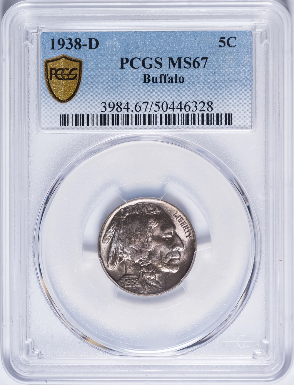 PCGS MS-67 1938-D Buffalo Nickel