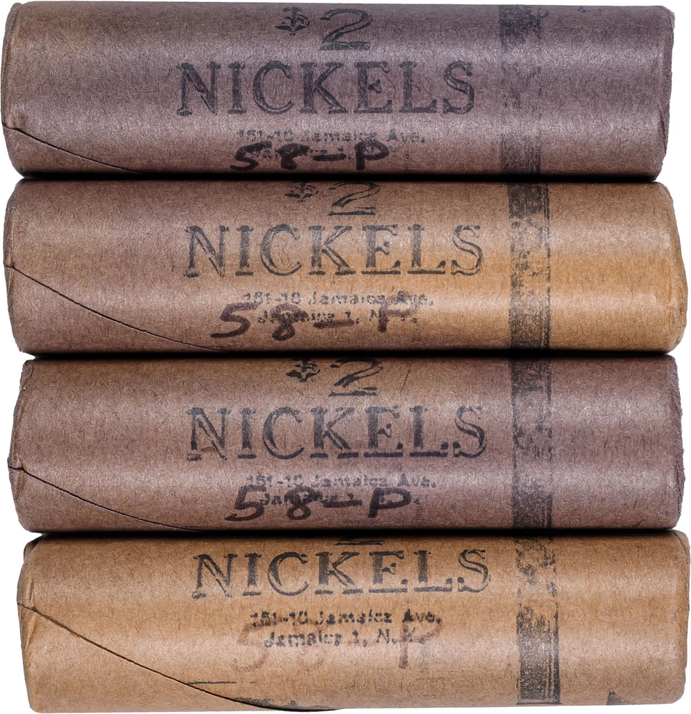 Quartet Of Bank Wrapped 1958 Jefferson Rolls