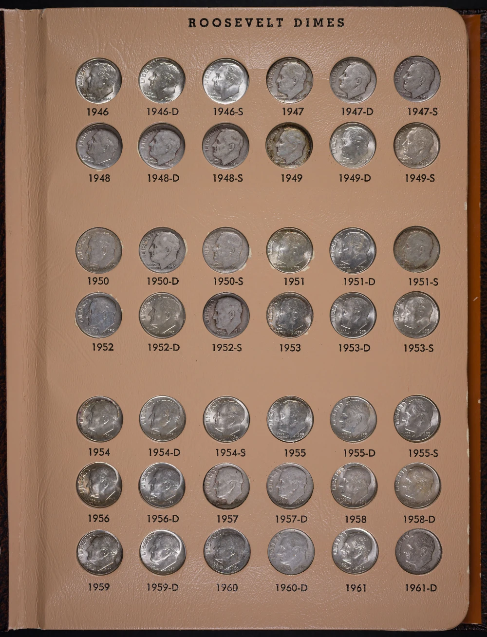 1946-1992 Roosevelt Dime Set