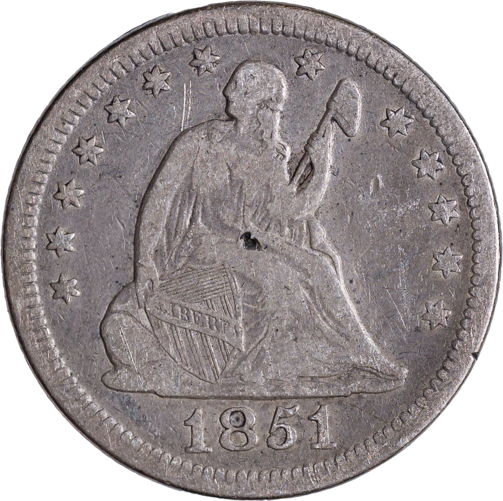 Fine-12 Details 1851 Quarter Scarcity