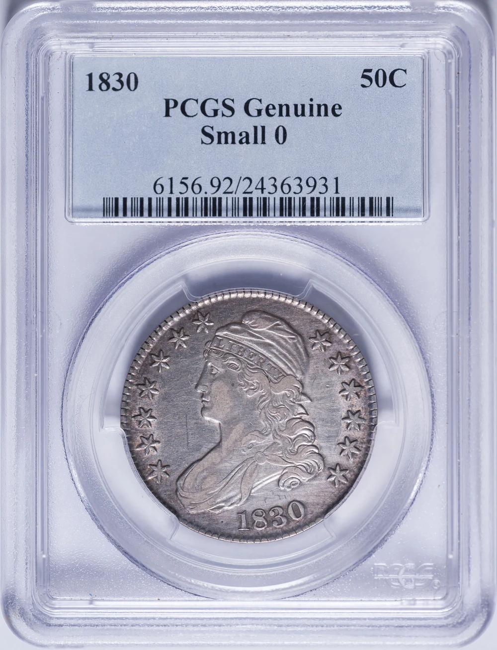 PCGS Genuine 1830 Bust Half Dollar