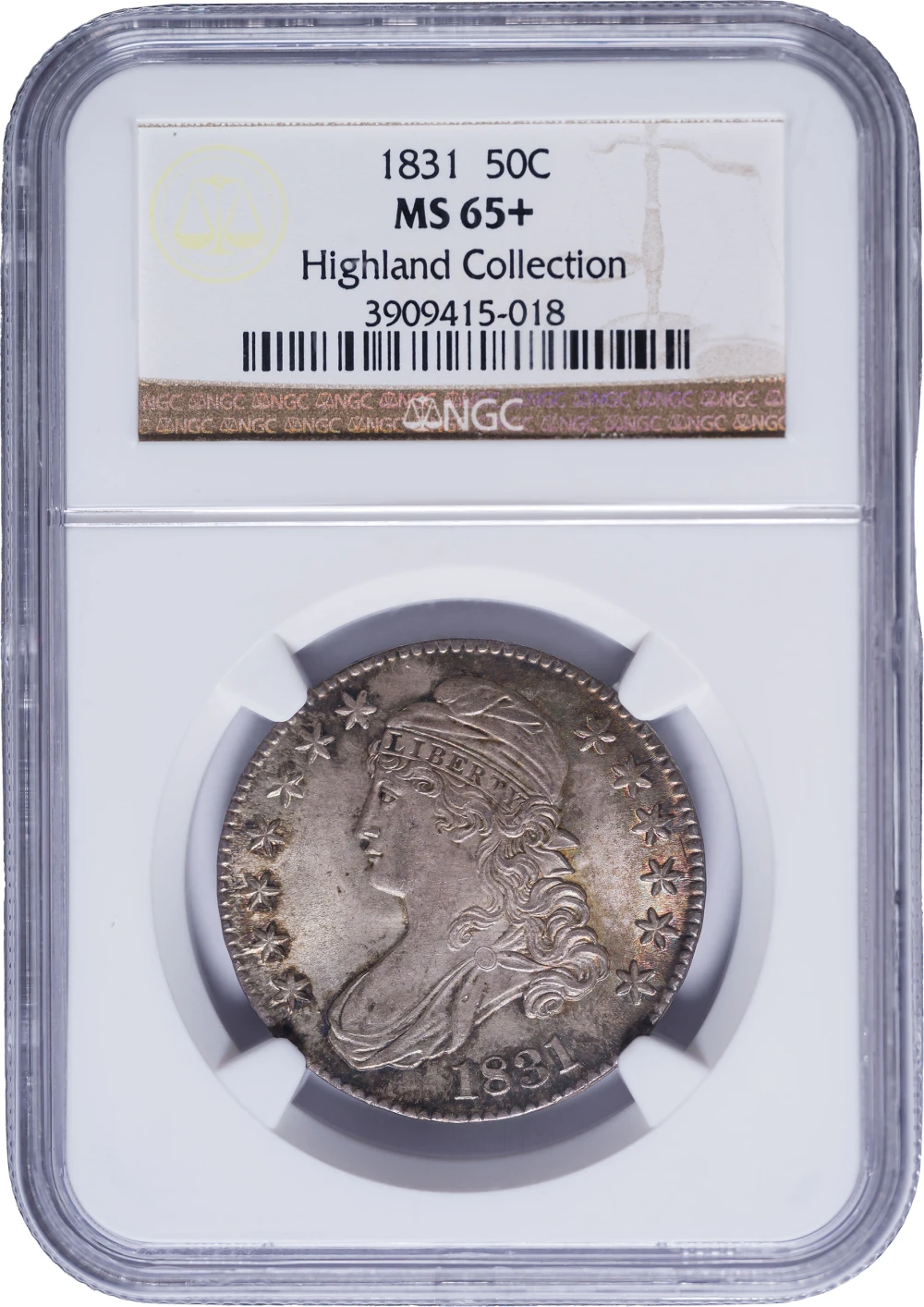 NGC MS-65+ 1831 Capped Bust Half Dollar