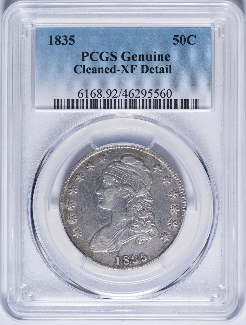 PCGS EF Details 1835 Bust Half Dollar