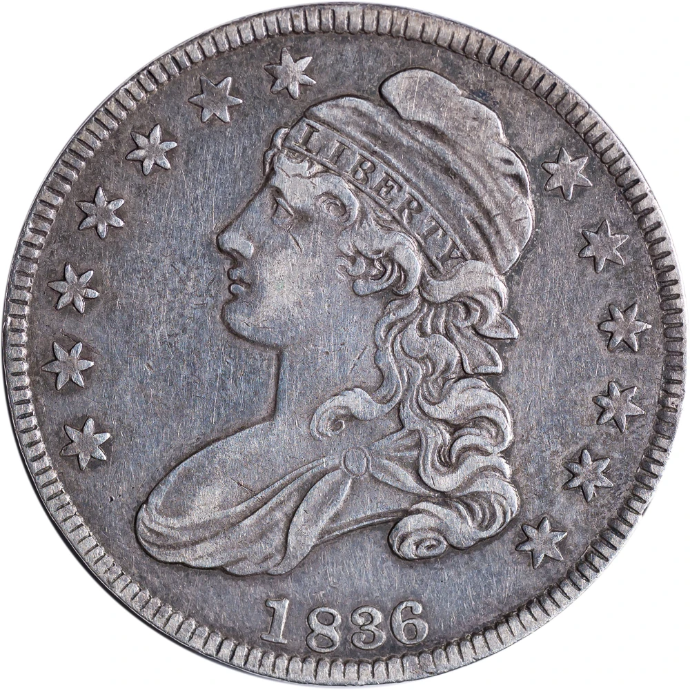 EF Details 1836 Capped Bust Half Dollar